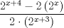 TEX: \[<br />\frac{{2^{x + 4}  - 2\left( {2^x } \right)}}<br />{{2 \cdot \left( {2^{x + 3} } \right)}}<br />\]<br />