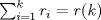 TEX: $\sum_{i=1}^kr_i=r(k)$