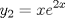 TEX: % MathType!MTEF!2!1!+-<br />% feaafiart1ev1aaatCvAUfeBSjuyZL2yd9gzLbvyNv2CaerbuLwBLn<br />% hiov2DGi1BTfMBaeXatLxBI9gBaerbd9wDYLwzYbItLDharqqtubsr<br />% 4rNCHbGeaGqiVu0Je9sqqrpepC0xbbL8F4rqqrFfpeea0xe9Lq-Jc9<br />% vqaqpepm0xbba9pwe9Q8fs0-yqaqpepae9pg0FirpepeKkFr0xfr-x<br />% fr-xb9adbaqaaeGaciGaaiaabeqaamaabaabaaGcbaGaamyEamaaBa<br />% aaleaacaaIYaaabeaakiabg2da9iaadIhacaWGLbWaaWbaaSqabeaa<br />% caaIYaGaamiEaaaaaaa!3CB0!<br />$$<br />y_2  = xe^{2x} <br />$$<br />