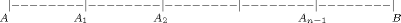 TEX: ${|--------|--------|--------|--------|--------|\atop A\qquad\qquad A_1 \qquad\qquad A_2 \qquad\qquad\qquad \qquad A_{n-1}\qquad \qquad B }$