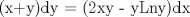 TEX:  (x+y)dy = (2xy - yLny)dx 