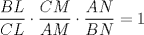 TEX: $\dfrac{BL}{CL}\cdot \dfrac{CM}{AM}\cdot  \dfrac{AN}{BN}=1$