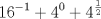 TEX: \[<br />16^{ - 1}  + 4^0  + 4^{\frac{1}<br />{2}} <br />\]<br />