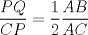 TEX: $\dfrac{PQ}{CP}=\dfrac{1}{2}\dfrac{AB}{AC}$