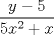 TEX:   $\displaystyle \frac{y-5}{5x^2 + x}$ 