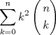 TEX: \[<br />\sum\limits_{k = 0}^n {k^2 \left( \begin{gathered}<br />  n \hfill \\<br />  k \hfill \\ <br />\end{gathered}  \right)} <br />\]<br />