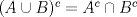 TEX: $(A \cup B)^c =A^c \cap B^c$