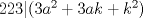 TEX: $223|(3a^2+3ak+k^2)$