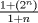 TEX: Encuentre la siguiente incgnita n, definida para el conjunto de los complejos $\displaystyle \frac{1+(2^n)}{1 + n}$