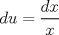 TEX: \[<br />du = \frac{{dx}}<br />{x}<br />\]<br />