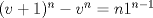 TEX: $(v+1)^n-v^n=n1^{n-1}$