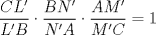 TEX: $\dfrac{CL'}{L'B}\cdot \dfrac{BN'}{N'A} \cdot \dfrac{AM'}{M'C}=1$