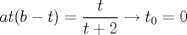 TEX: $$at(b-t)=\frac{t}{t+2}\to t_{0}=0$$