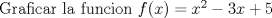 TEX: Graficar la funcion $f(x)=x^2-3x+5$