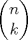 TEX: $$<br />\left( \begin{matrix}<br />   n  \\ <br />   k  \\ <br /><br /> \end{matrix} \right)<br />$$