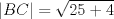 TEX: $$|BC|=\sqrt{25+4}$$