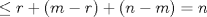 TEX: $\leq r+(m-r)+(n-m)=n$