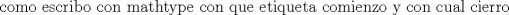 TEX: \text\noindent\ como escribo con mathtype con que etiqueta comienzo y con cual cierro