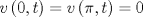 TEX: \[v\left( {0,t} \right) = v\left( {\pi ,t} \right) = 0\]