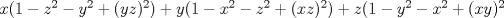 TEX: $x(1-z^2-y^2+(yz)^2)+y(1-x^2-z^2+(xz)^2)+z(1-y^2-x^2+(xy)^2$