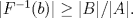 TEX: $|F^{-1}(b)| \geq |B|/|A|.$