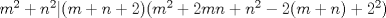 TEX: $\ m^2+n^2|(m+n+2)(m^2+2mn+n^2-2(m+n)+2^2)$