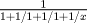 TEX: $\frac{1}{1+1/1+1/1+1/x}$ 