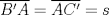 TEX: $\overline{B'A} = \overline{AC'} = s$