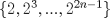 TEX: $\{2,2^3,...,2^{2n-1}\}$