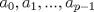 TEX: $a_0,a_1,...,a_{p-1}$