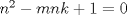 TEX: $n^2-mnk+1=0$